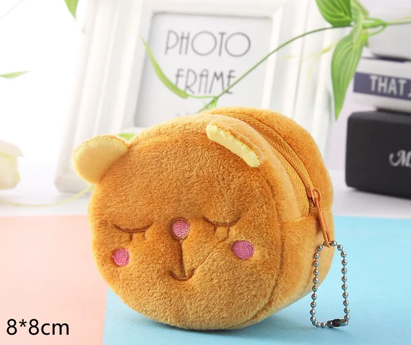 8*5 cm strawberry key ring hanging accessories Cute Plush Toy panda duck Stuffed Small purse Dog Rabbit Bear