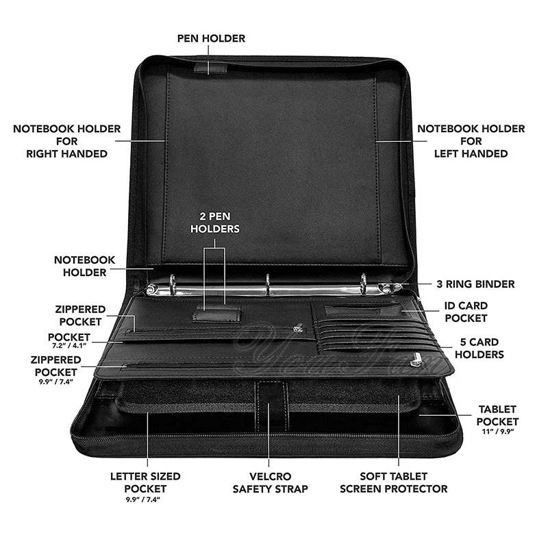 Папка для документов с 3 кольцами Padfolio из искусственной