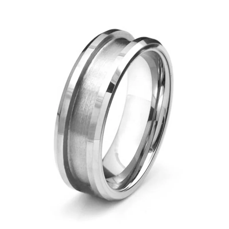 
Custom Factory Directly Made DIY Jewelry 8mm 6mm 4mm Tungsten Carbide Channel Ring Core Blanks for Inlay 