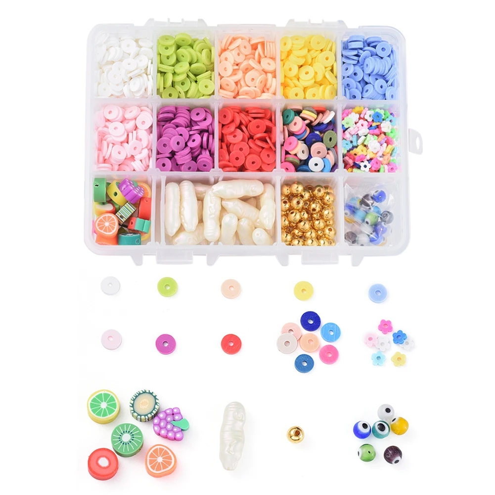 Pandahall CCB Plastic Beads Eye Lampwork Round Beads Heshi Beads Kit