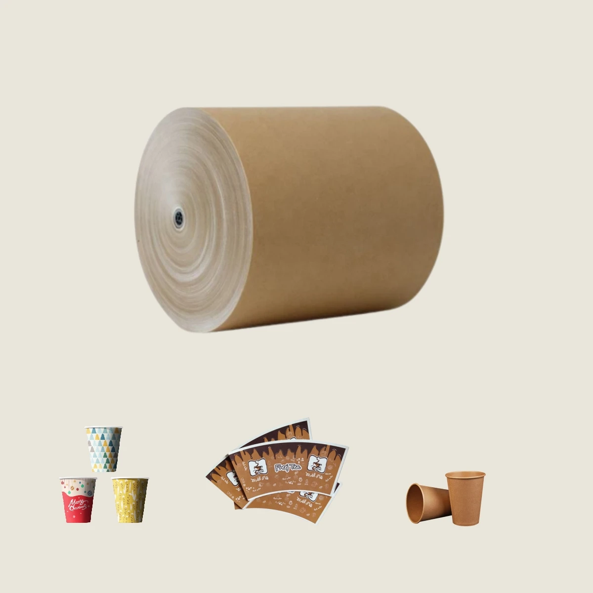 Kraft PE Coated Paper In Roll For Paper Cup Raw Material spot supplies