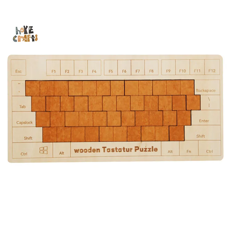 New design preschool toddlers Brain Teasers Toy wooden keyboard Russian blocks puzzle