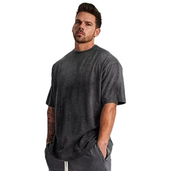 OEM Top custom plain boxy mens t shirt oversized casual drop shoulder 210gsm 100% cotton print blank  t-shirt oversizet shirt