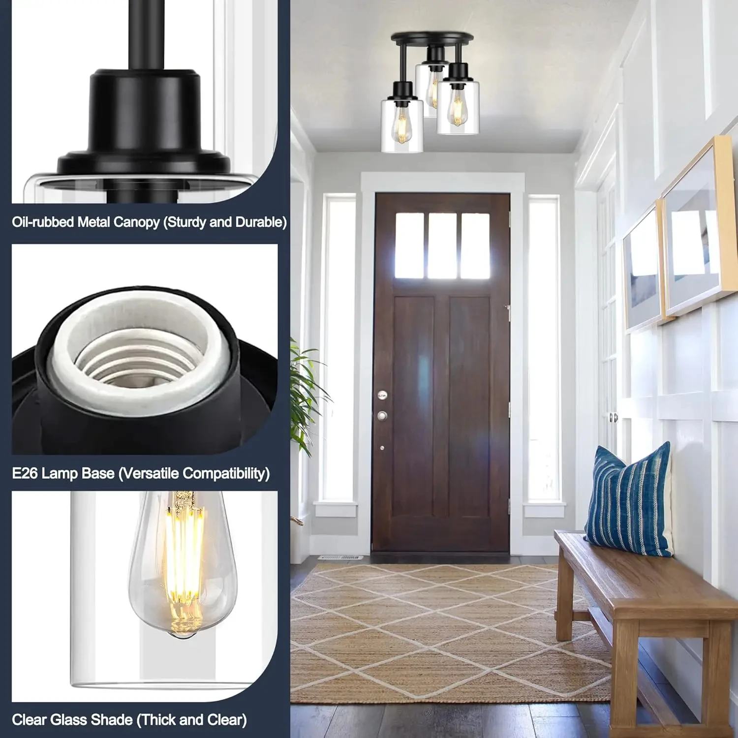 Modern simple iron ceiling lamp for kitchen restaurant lighting indoor bedroom corridor drop light