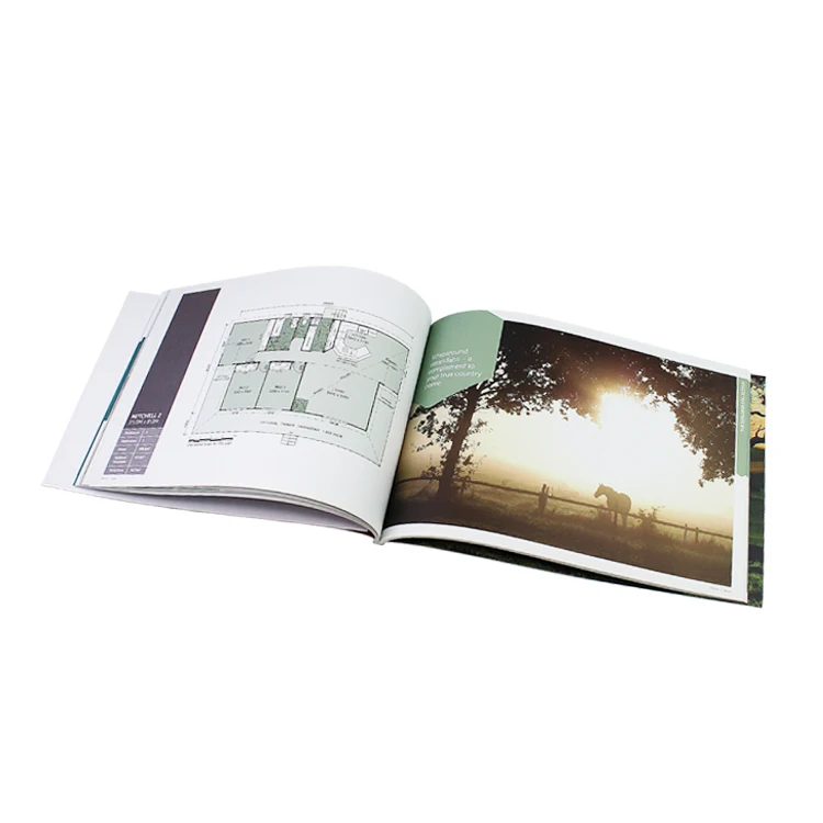 Custom Design Offset Printing Perfect Binding Company Catalog Booklet Commercial Brochures Publication Book Printing Service