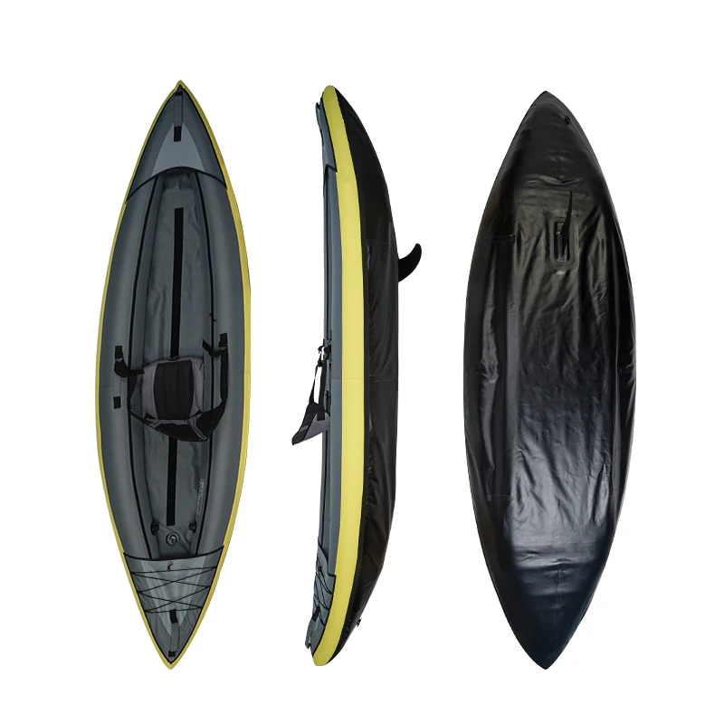 3M triple chambers 900D coated nylon oxford pvc inflatable foldable kayak fishing canoe boat with adjustable seat