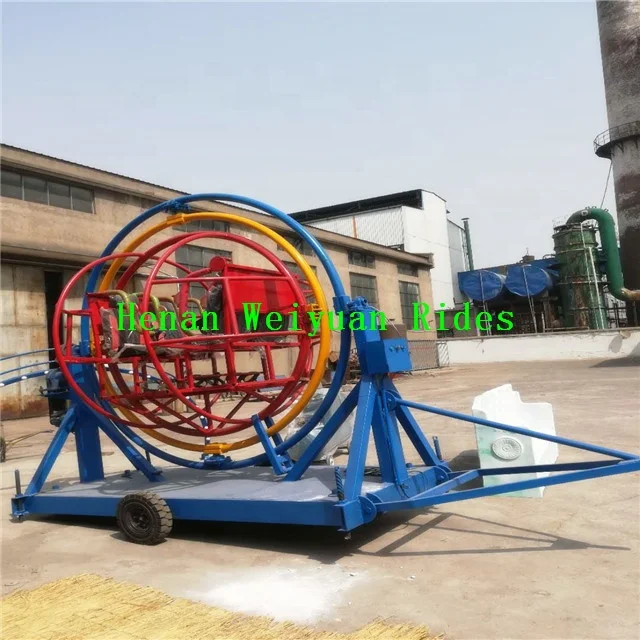 4-местный человеческий гироскоп развлекательные аттракционы с прицепом для парков развлечений