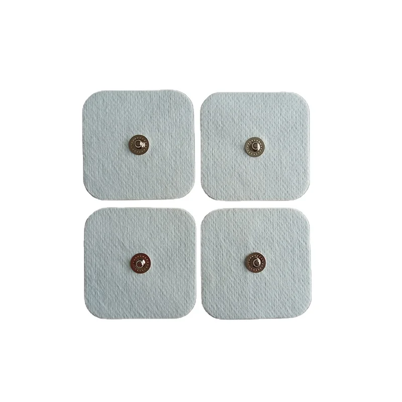Conductive Gel Pad Manufacturer 5*5Cm Patens Snap Reusable Electrode Pads Conductive Tens Gel Electric Stimulator Pads