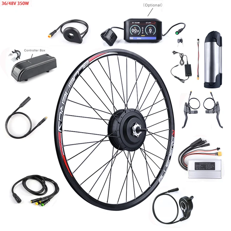Akkubici 20 26 27.5 28  inch 700c rear wheel hub motor 350 watt electric bike wheel hub motor conversion kit part