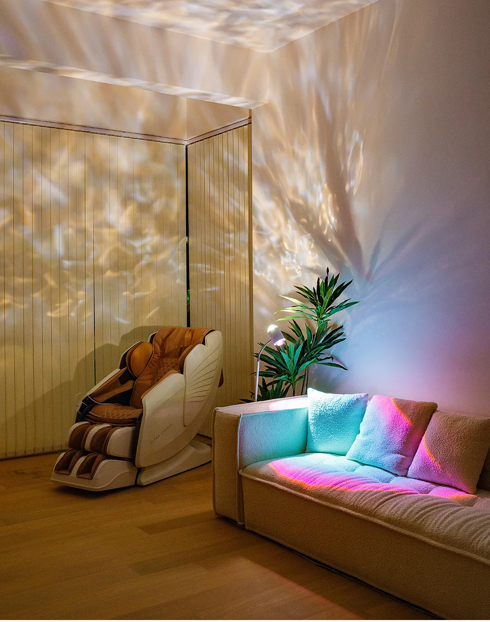 Water Ripple Floor Lamp Sunset Net Red Night Light Double Atmosphere Light Live Coffee Shop Floor Lamp Smart Home Lights