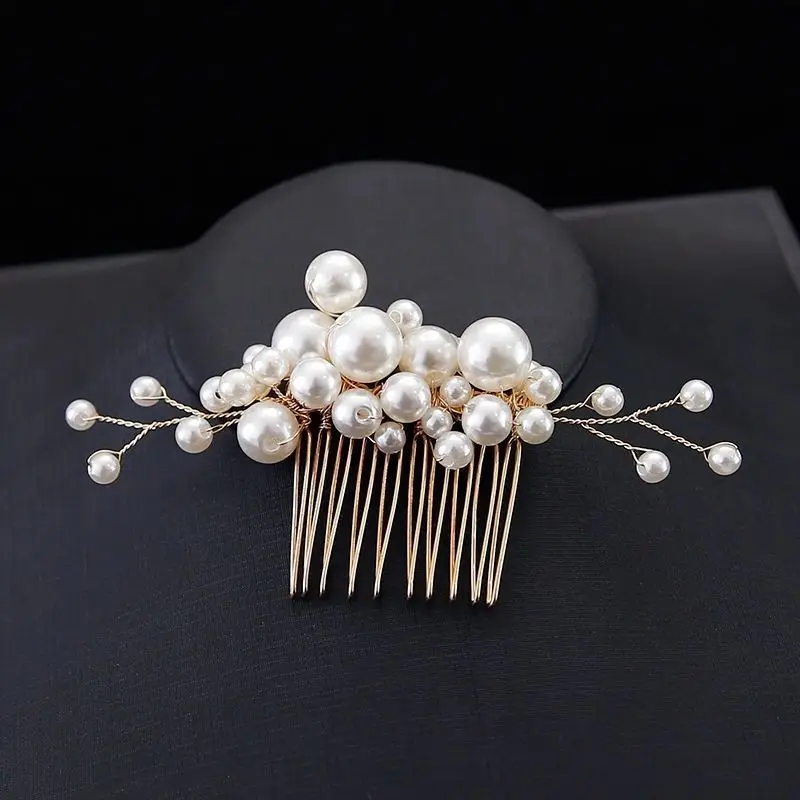 Hot Sell Handmade Pearls Hair Combs and Hairpins Set Bridal Pearls Hair Comb Wedding Hair Accessories 5pcs Per Set