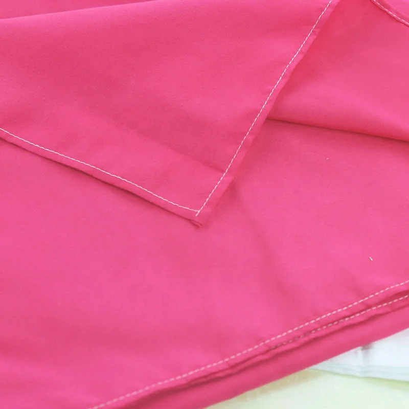 Cheap 100% Polyester Solid Color White Hot Pink Spa Flat Sheet Massage Sheet With Hole