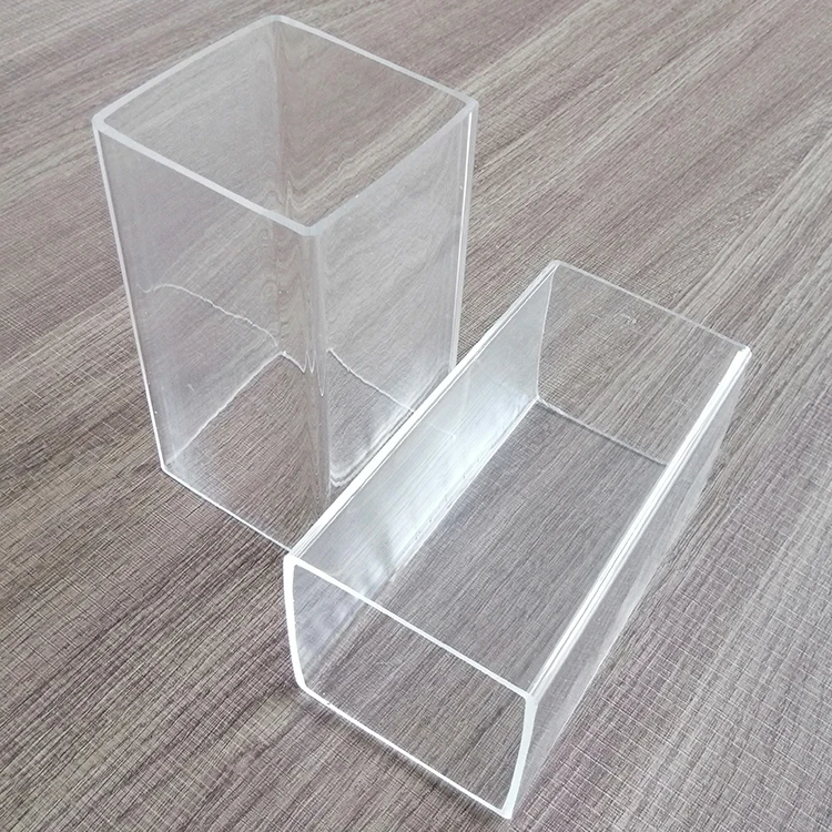 factory price wholesale high transparency clear square pmma plastic acrylic transparent perspex tube /pipe