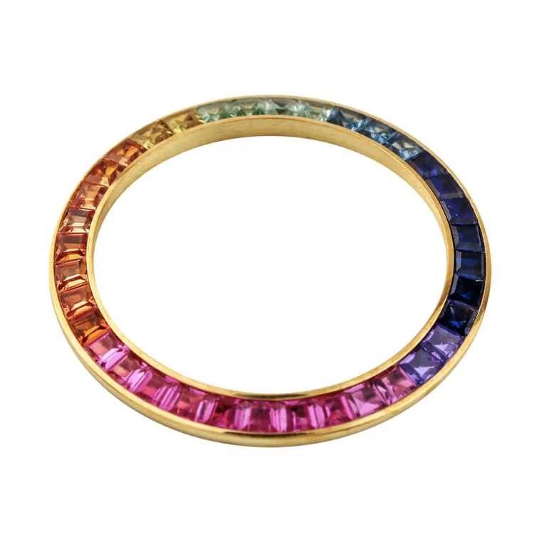 Stainless steel watch bezel 18kgold diamond Synthetic gem Moissanite CVD  Suitable for brand watches