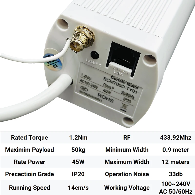 Speed Spliced Track Tuya Wifi/Zigbee Curtain Motor BCM700D Smart House Alexa Remote Control Smart Automatic Curtain