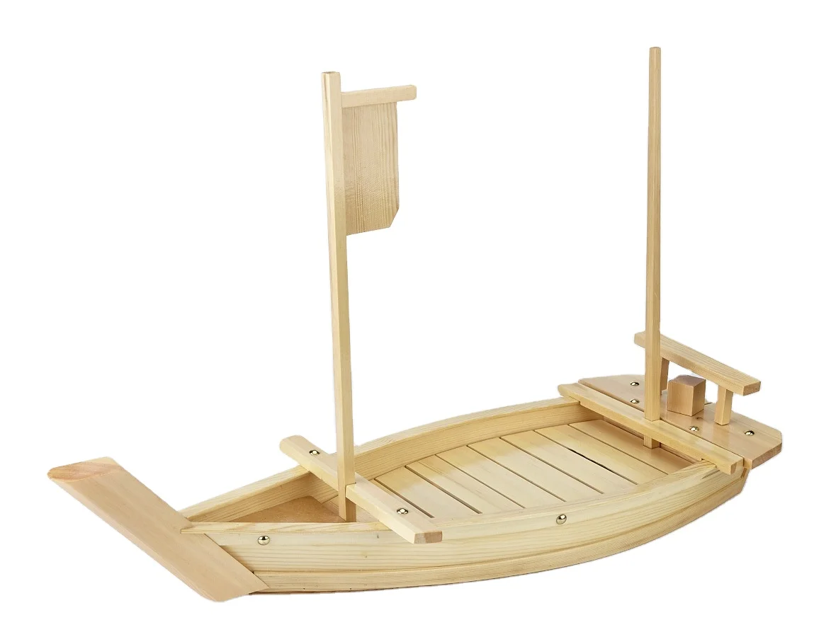 Wholesale Fashion Bamboo Material 50CM Length Sushi Boat Hot style beautiful Bamboo Dragon Boat for Sushi