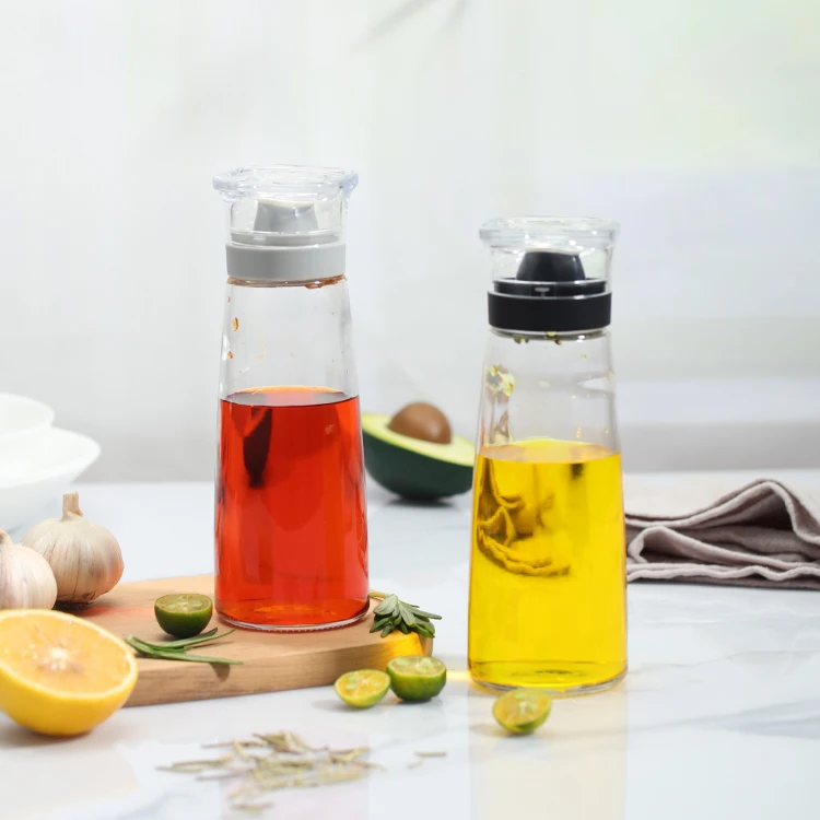 high quality custom mini clear olive oil and vinegar container jar cooking oil vinegar dispenser bottle with no drip nozzle