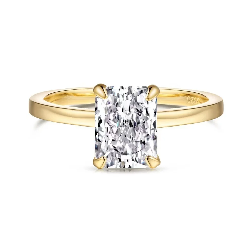 7 карат 2 обручальное кольцо 6*8 мм VVS D Moissanite 925 серебряное классическое с 4 когтями подарок для женщин