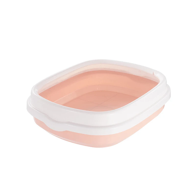 Pet Cat Sand Basin Pure Candy Color Detachable Plastic Cute Cat Litter Pots Toilet