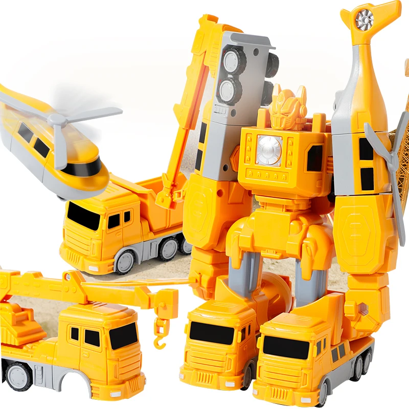 Magnetic Transform Engineering Car Assembled Toys Toddlers Robot Toys Outdoor Construction Vehicles Building Blocks Toys