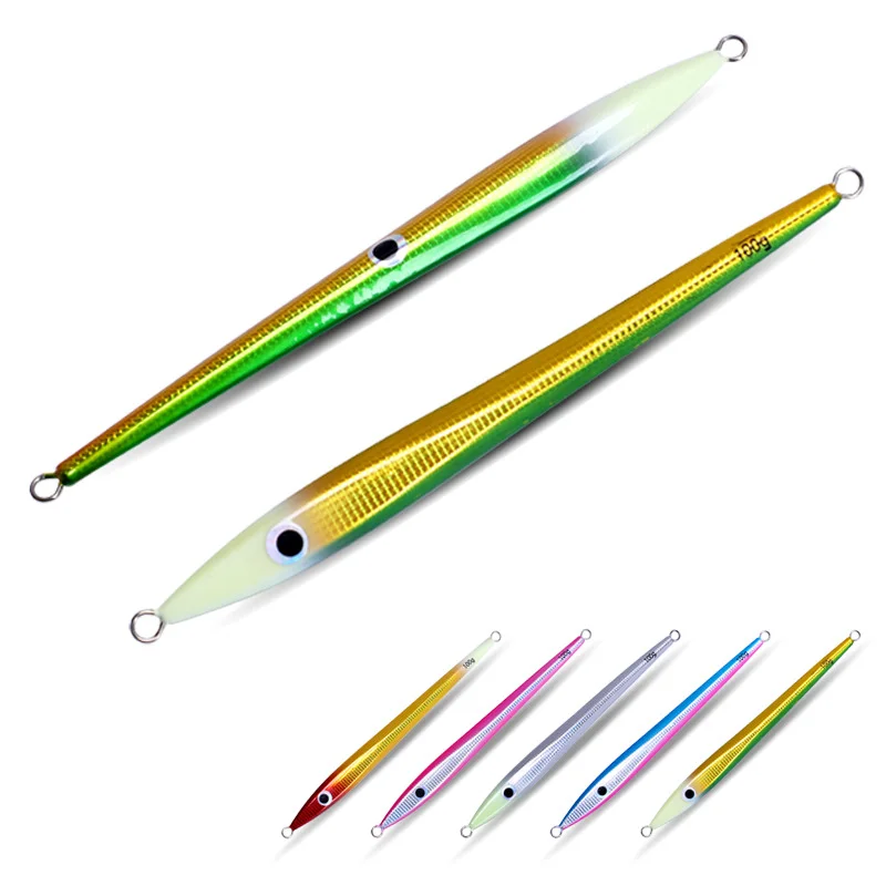 Smano Biomimetic Jigging Lures Rapidly Sinking Subbait Marlin Night Light Iron Plate Sea River Lake Fishing Bait Marlin Target