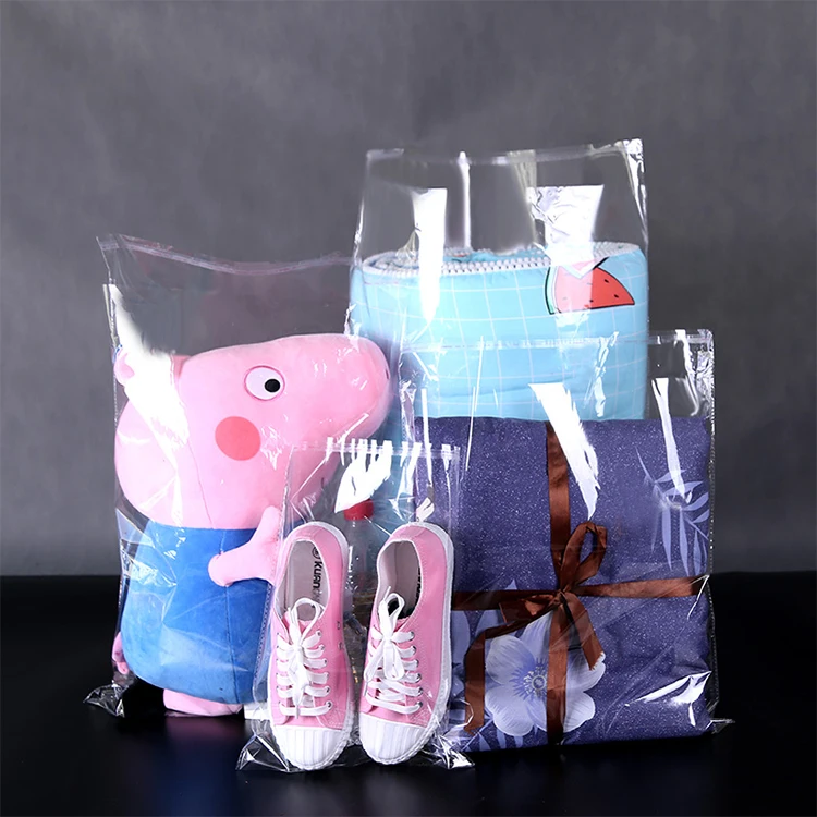 Custom Logo Print Garment Clothes Packaging Clear Transparent Self adhesive Opp Plastic Bags