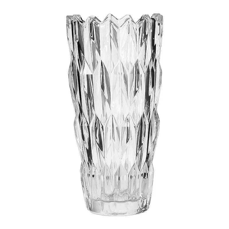 High Quality New Design Transparent Relief Glass Crystal Vase Fashion Vase For Sale