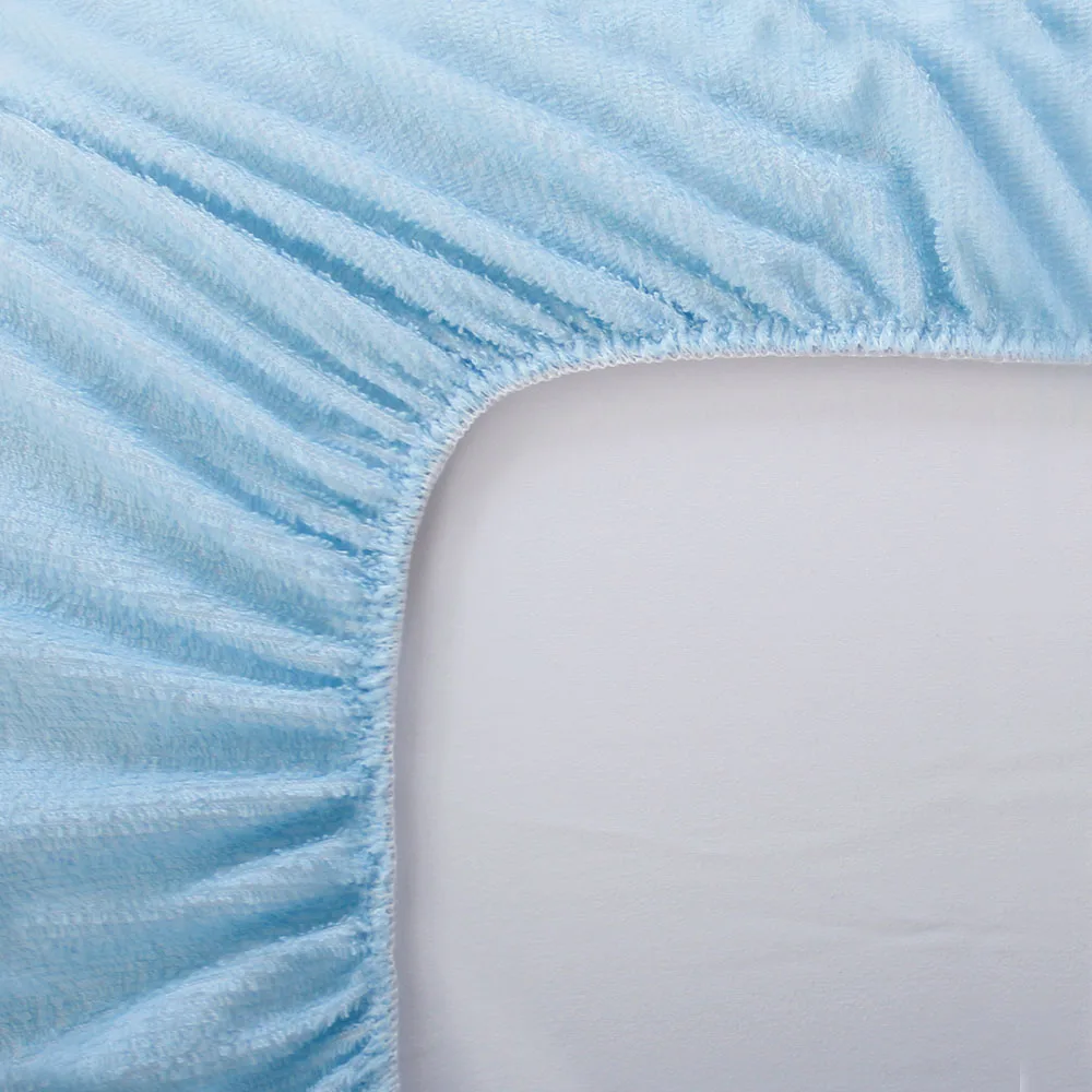 Waterproof Mattress Protector Cover Blue Color Terry Fabric Laminated with 0.02mm Pu Bedroom PE Bag Star 40 Adults Plain Knitted