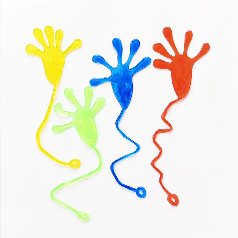 Wholesale Custom Sticky Hands Novelty Gag Toys Decompression Finger Stretch Elastic Colorful Sticky Hand Toy