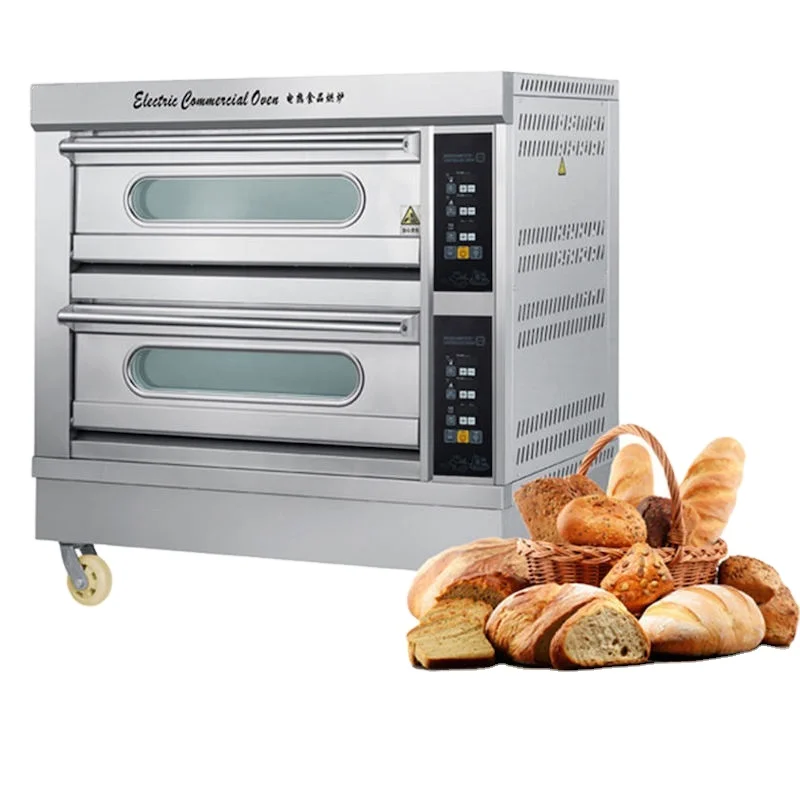 Commercial Stainless Steel 2Deck Electric Food Baking Oven Stainless Steel Automatic Bread Pizza Heat Oven Machine