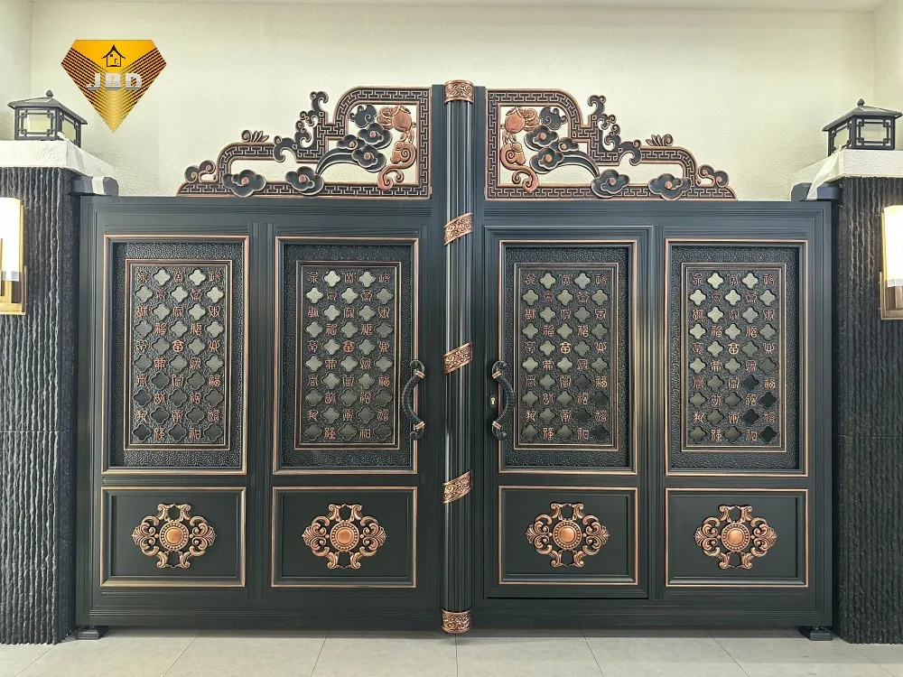 JBDhome Fashionable Popular Style Art Double Door Carved Aluminum Residential and Courtyard Opposite Door