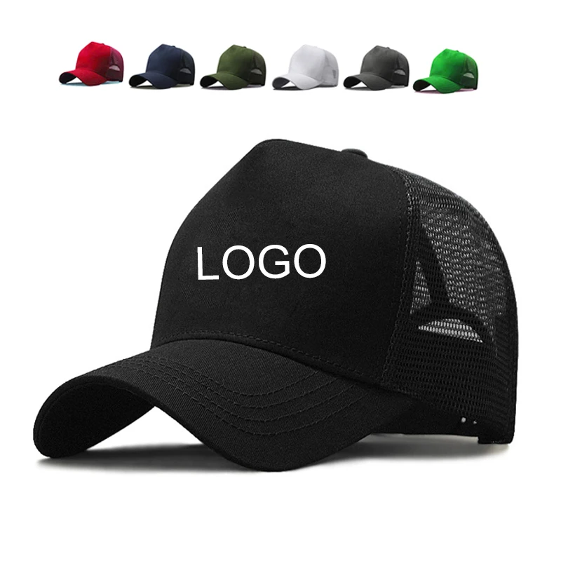 
High panel mesh trucker hat customized logo embroidery applique woven patch sports hats  (1600226782627)