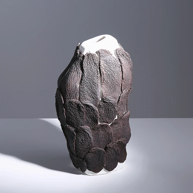 High-density ceramic handicraft art texture vase spanish vases decorative ceramic pottery china porcelain vase