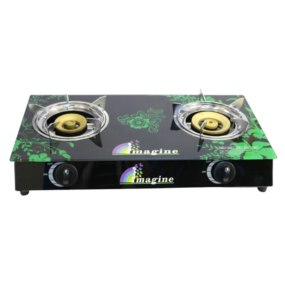 Nigeria Hot Sale Top 10 brands Yukee tempered glass Cooktop Double burner Gas Stove Cooker Make In China