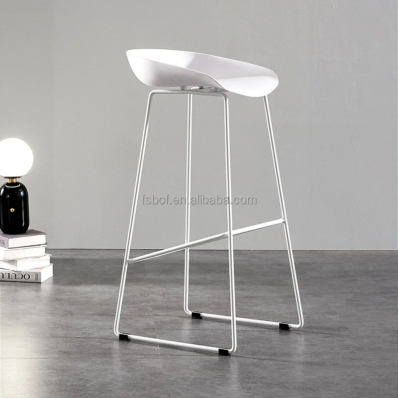 commercial furniture modern leisure plastic bar chair model luxury coffee shop orange bar stool high chair