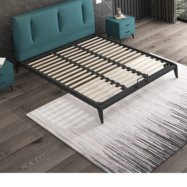 Modern multifunction storage bed with speaker music design of leather bed solid wood frame china factory wholesale
