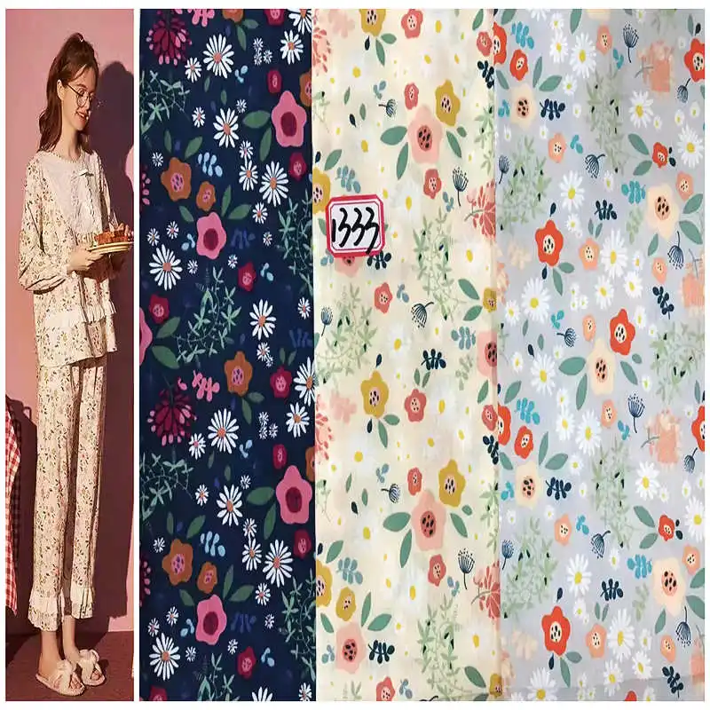 Wholesale Stock Soft Printed Personnalisable Design Poplin Floral 100% Cotton Fabrics For Dress