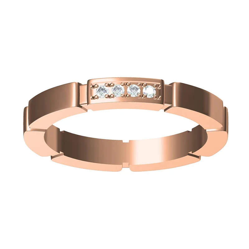 Luxury diamond rings ladies men couples 18K yellow gold love ring