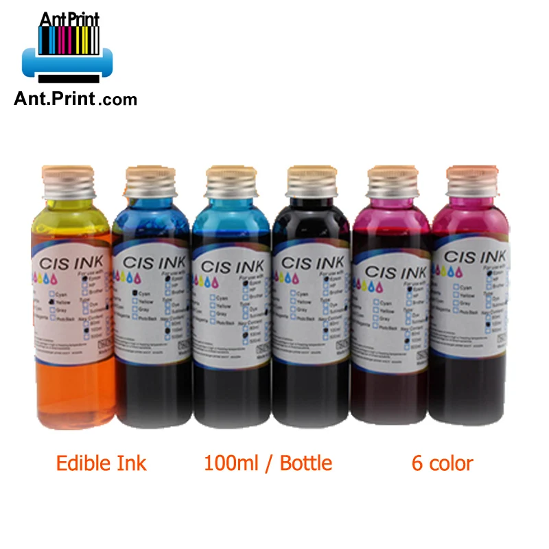 Water based 6 colors edible ink for cake printing machine edible ink printer