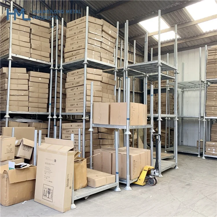 Heavy duty warehouse detachable stacking metal steel post pallet manurack for cold storage