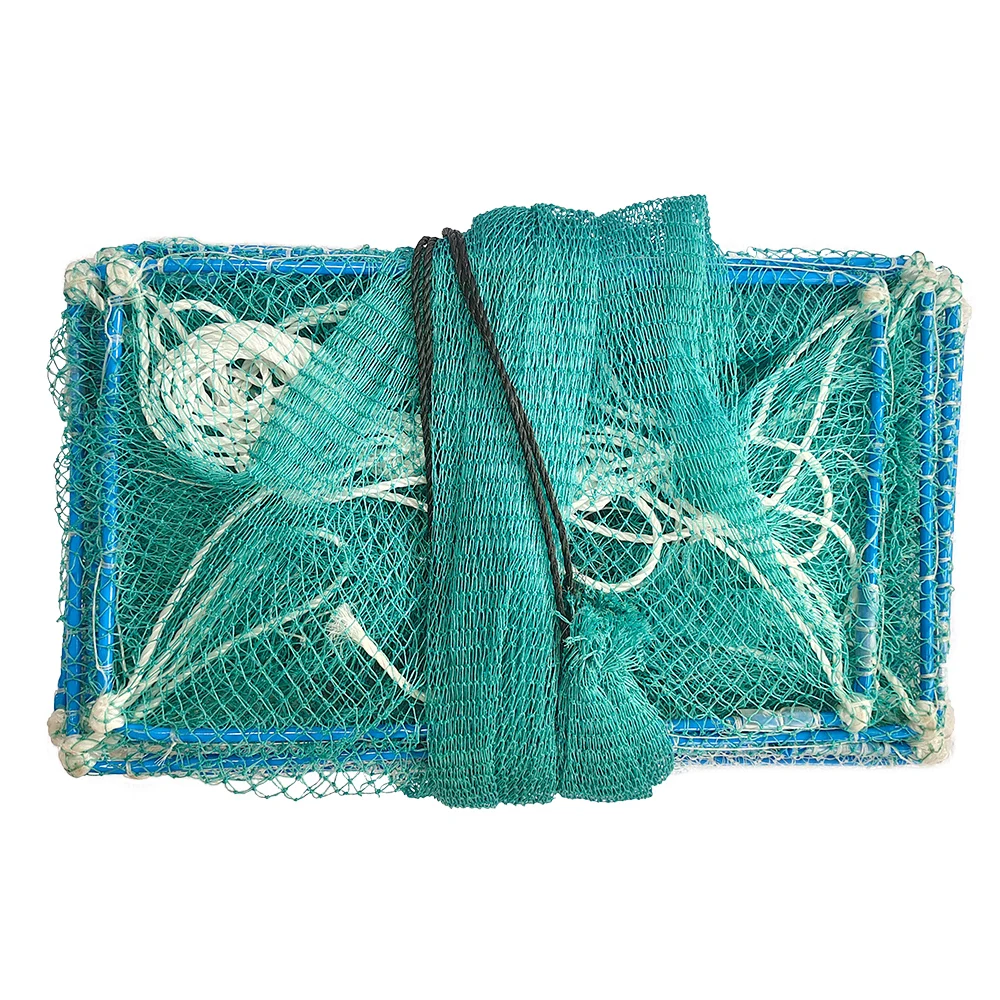 Трубные обертки с железной рамой, ловушка для креветок и сельского хозяйства, ловушка для аквакультуры, Лидер продаж, антикоррозийная пластиковая рыболовная сеть из ПВХ, ловушка для раков-9,3 м