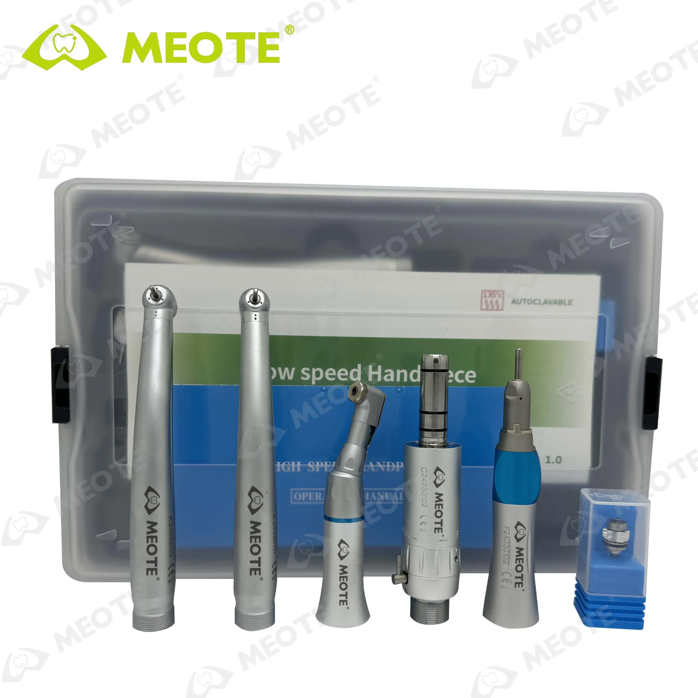 MEITE MEDICAL OEM Dental Handpiece Kit Student High and Low Speed Turbine Set Contra Angle Air Motor
