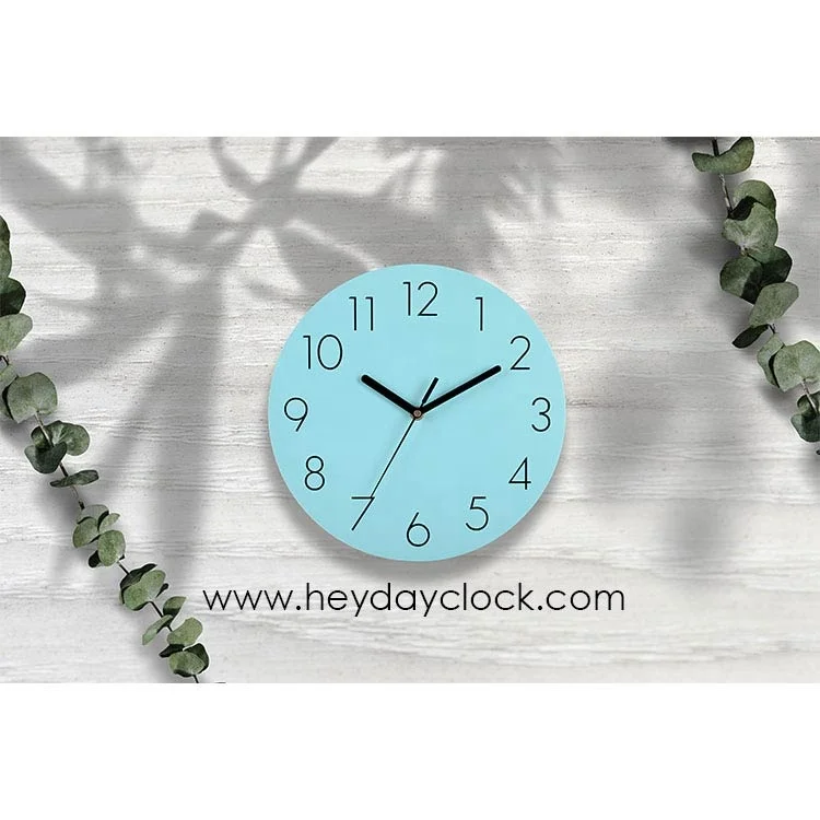 
12 inch modern design simple european style silent sweep movement wood wall clock minimal 