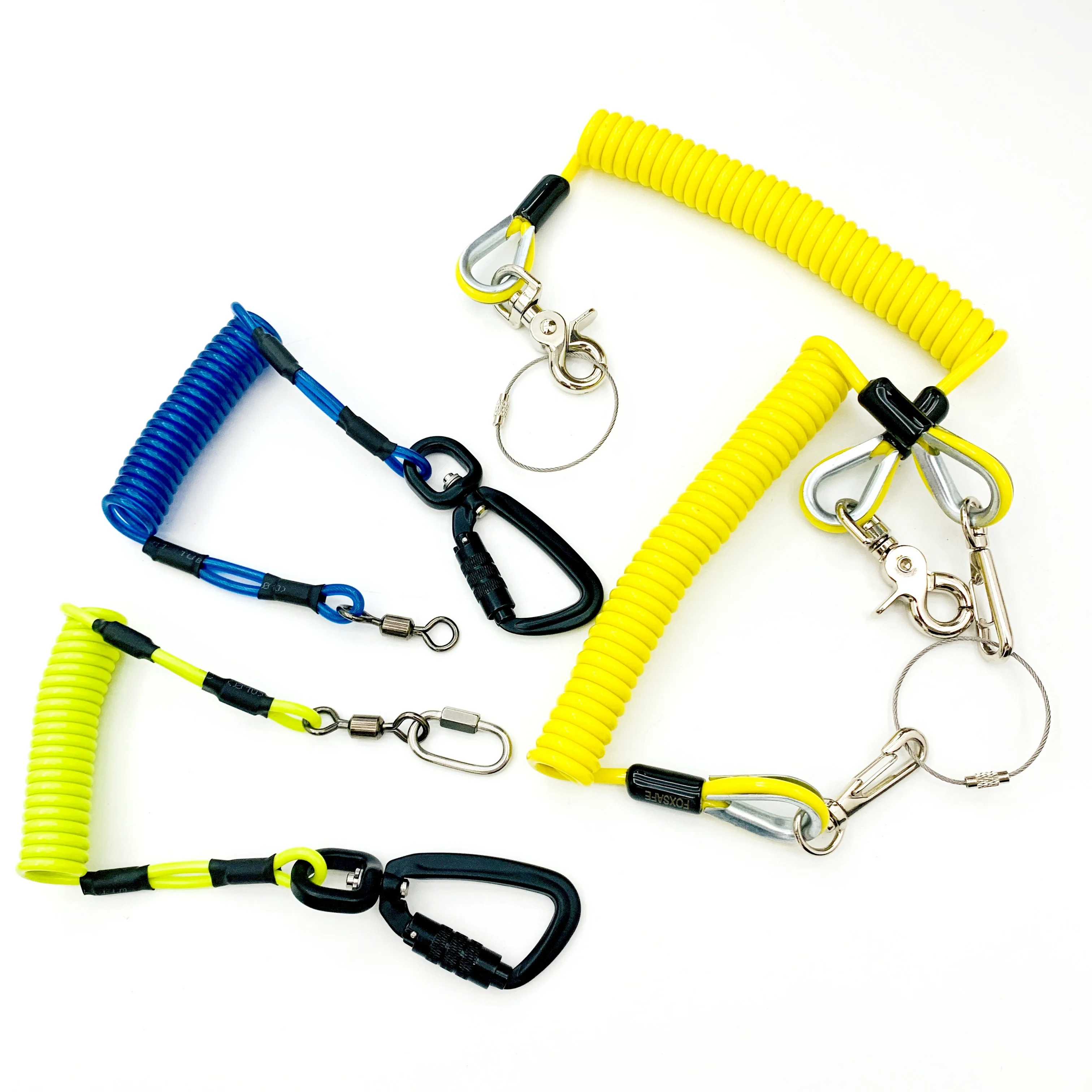 C-PIN Chinese Factory PVC Aerial Work Anti-lost Wrist Cable Support Double Hook Custom Short Nice Colorful Pu Tool Lanyard