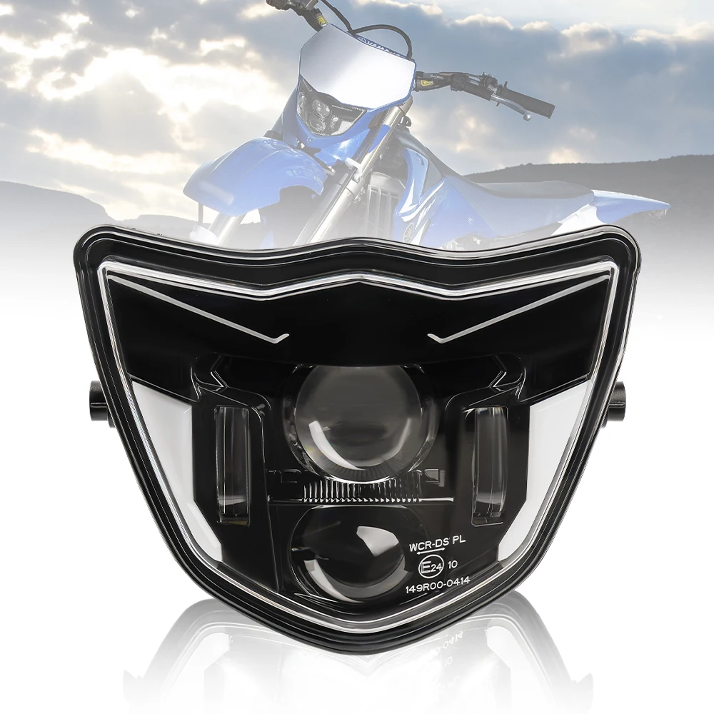 E-mark Motorcycle LED Headlights Headlamp High Low Beam DRL for Yamaha WR 250F/400F/426F/450F TTR110E XTZ 150 125 YZ 250F/X 65