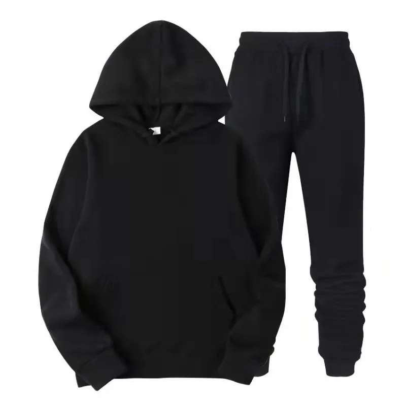 Custom Logo Fitness Sports Trousers Two Pieces Set Man tracksuit Hoodies For