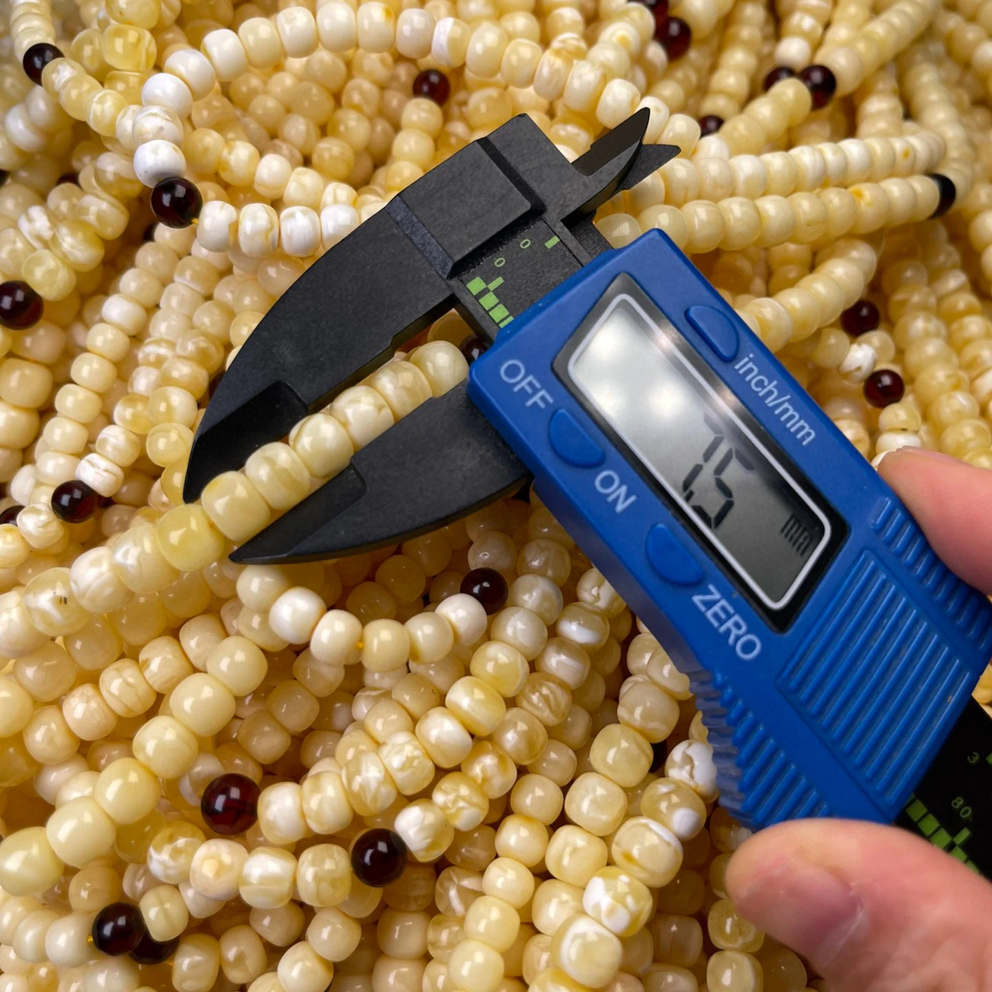 Natural Baltic Russian amber diameter 6-8mm white amber Muslim Rosary Necklace Bracelet