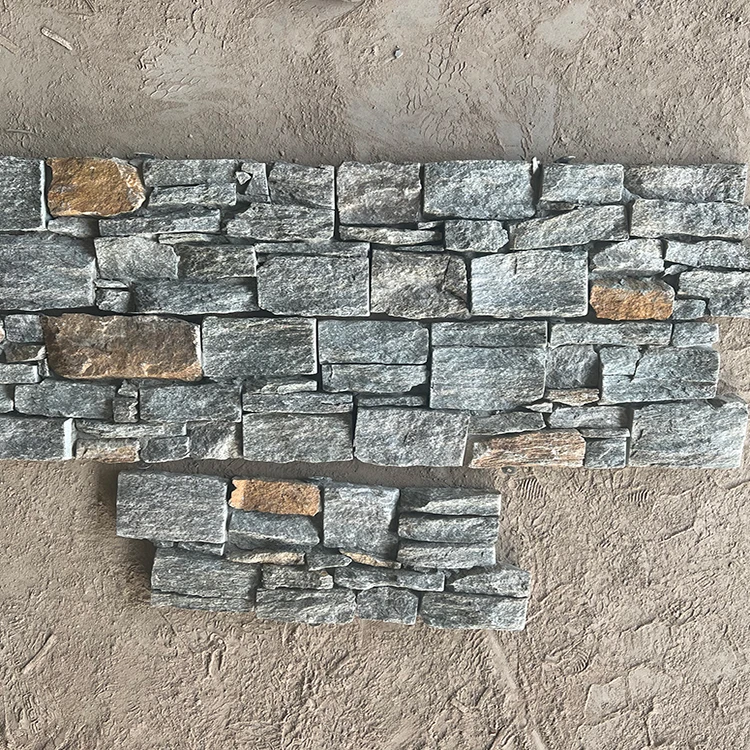 Irregular Grey Quartzite Random Size Stone loose stone wall for Exterior Walls and Floor