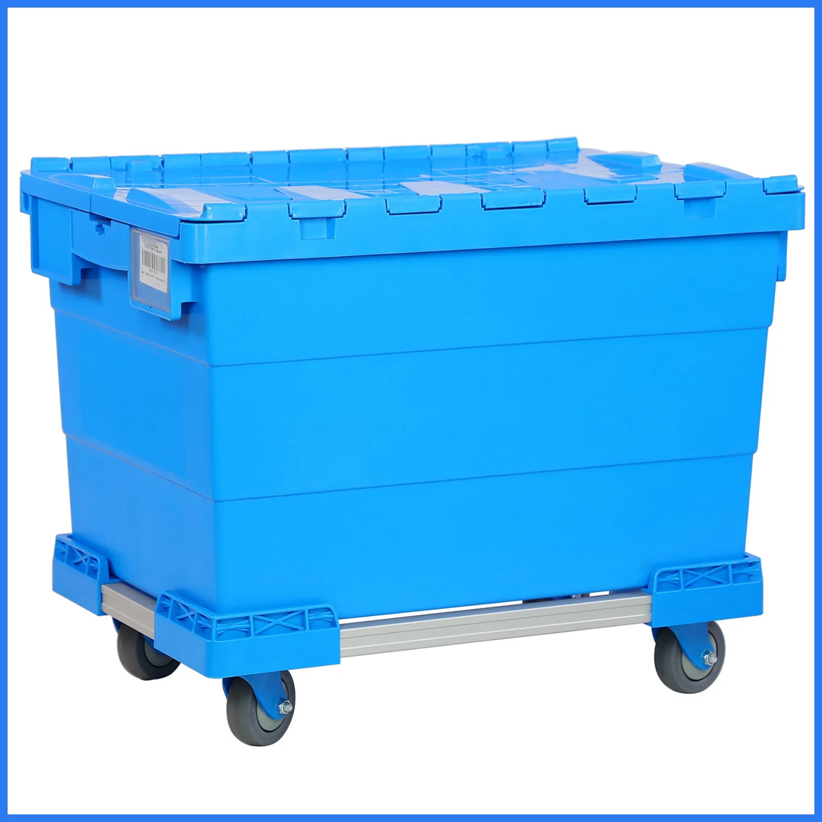 Heavy Duty 80L Logistics Storage Stack Nest Turnover Tote Box Plastic Moving Crate with Lid