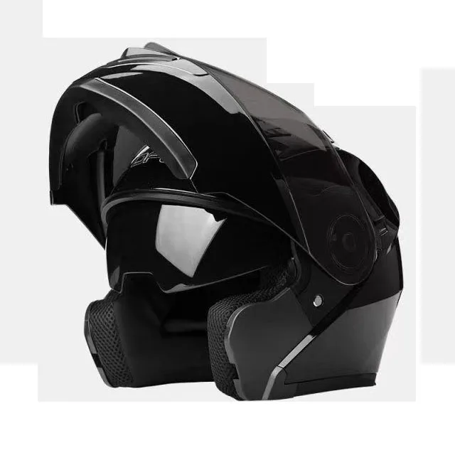 Cross Modular Man Women Yellow Motorcycle Flip Up Helmet With Dual Visor